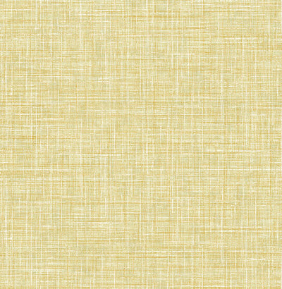 product image of sample emerson yellow faux linen wallpaper from the happy collection by brewster 1 547