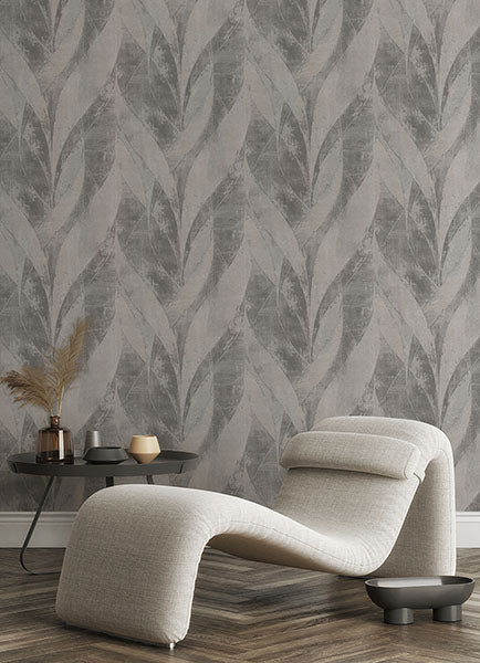 media image for Blake Sterling Leaf Wallpaper from Concrete Advantage Collection by Brewster 26