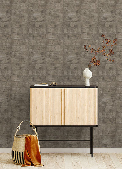 product image for Clay Dark Grey Stone Wallpaper from Concrete Advantage Collection by Brewster 56