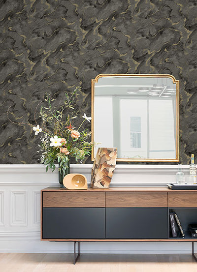 product image for Silenus Charcoal Marbled Wallpaper from Lumina Collection by Brewster 67