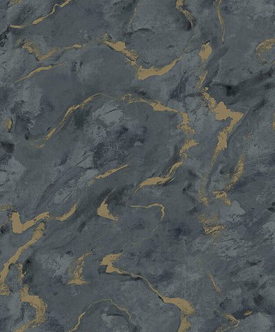 product image of Silenus Denim Marbled Wallpaper from Lumina Collection by Brewster 590