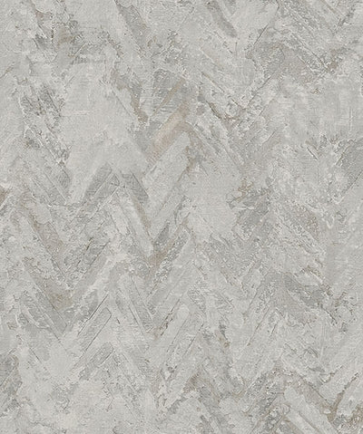 product image of Amesemi Grey Distressed Herringbone Wallpaper from Lumina Collection by Brewster 570