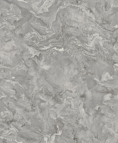 product image of Meness Grey Metallic Marbling Wallpaper from Lumina Collection by Brewster 562