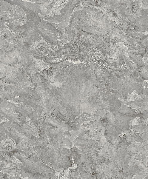 media image for Meness Grey Metallic Marbling Wallpaper from Lumina Collection by Brewster 239