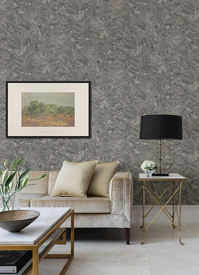 product image for Meness Grey Metallic Marbling Wallpaper from Lumina Collection by Brewster 96