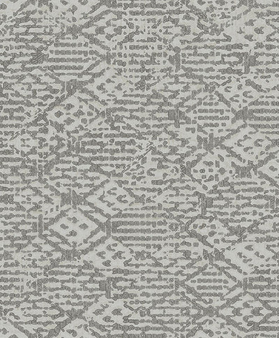 product image of Helene Pewter Glitter Geometric Wallpaper from Lumina Collection by Brewster 55