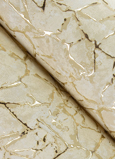 product image for Soma Gold Metallic Crackling Wallpaper from Lumina Collection by Brewster 67