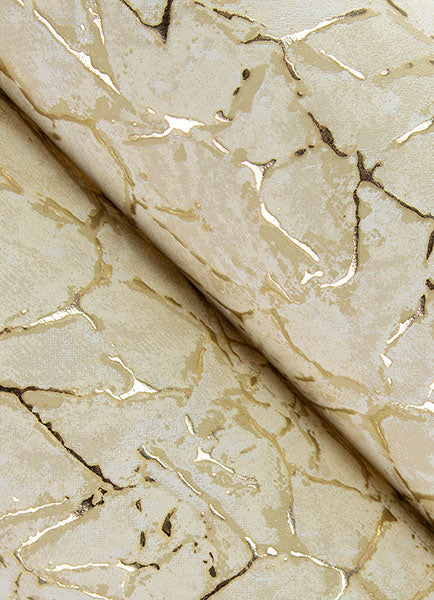 media image for Soma Gold Metallic Crackling Wallpaper from Lumina Collection by Brewster 239