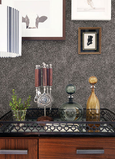 product image for Hirawa Pewter Metallic Mosaic Wallpaper from Lumina Collection by Brewster 11