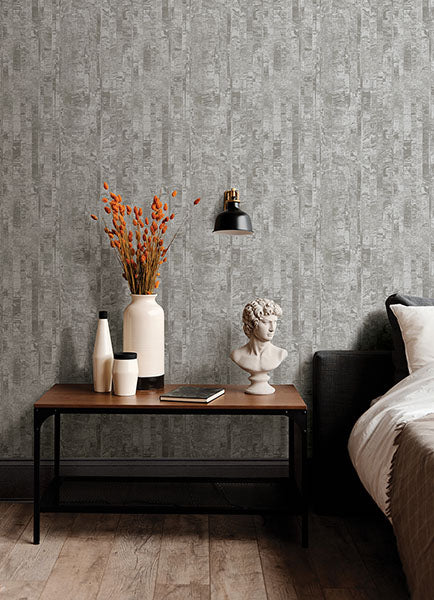 media image for Zinarliya Silver Column Wallpaper from Lumina Collection by Brewster 216