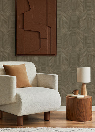 product image for Ladon Brown Metallic Texture Wallpaper from Lumina Collection by Brewster 18