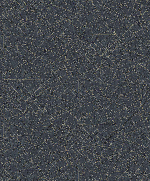 media image for sample bulan dark blue abstract lines wallpaper from lumina collection by brewster 1 259