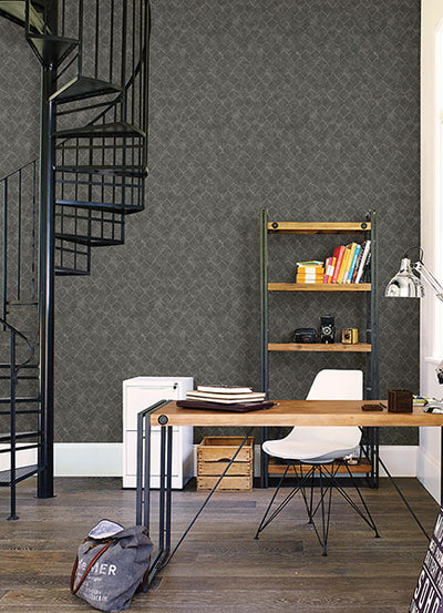 product image for Rauta Pewter Hexagon Tile Wallpaper from Lumina Collection by Brewster 23