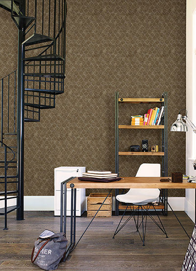 product image for Rauta Brass Hexagon Tile Wallpaper from Lumina Collection by Brewster 41