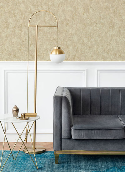 product image for Haliya Champagne Metallic Plaster Wallpaper from Lumina Collection by Brewster 53