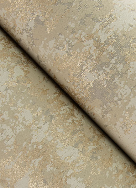 media image for Haliya Gold Metallic Plaster Wallpaper from Lumina Collection by Brewster 251