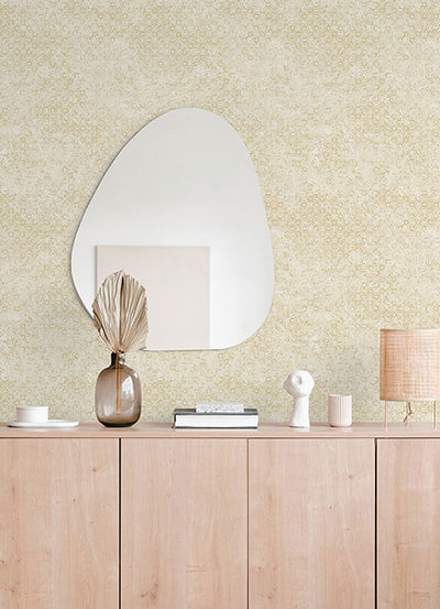 product image for Khauta Gold Floral Geometric Wallpaper from Lumina Collection by Brewster 3