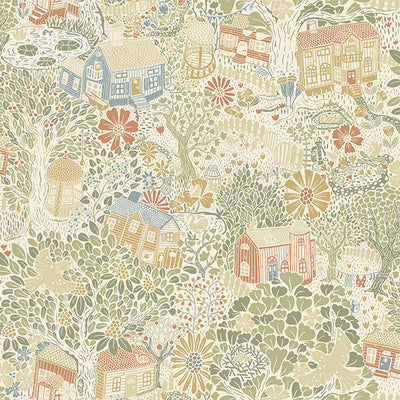 product image for Bygga Bo Neutral Woodland Village Wallpaper from Briony Collection by Brewster 48