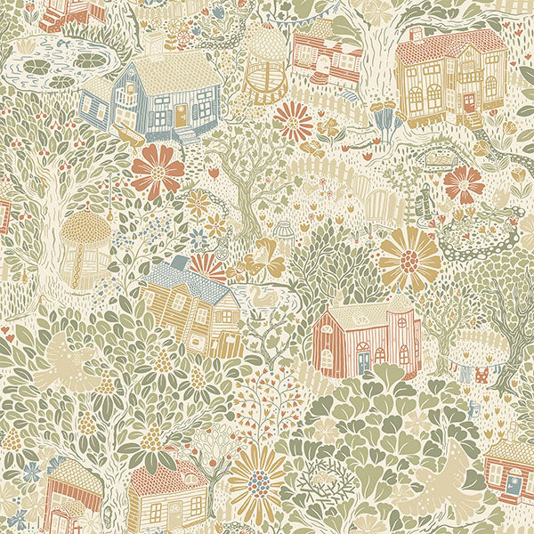 media image for sample bygga bo neutral woodland village wallpaper from briony collection by brewster 1 210