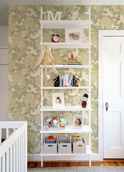 product image for Drömma Sage Songbirds and Sunflowers Wallpaper from Briony Collection by Brewster 15