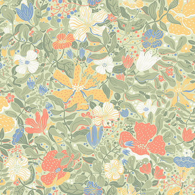 product image of sample midsommar sage floral medley wallpaper from briony collection by brewster 1 563