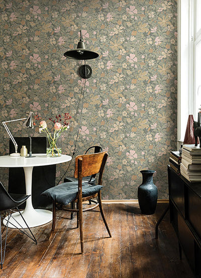 product image for Midsommar Grey Floral Medley Wallpaper from Briony Collection by Brewster 85