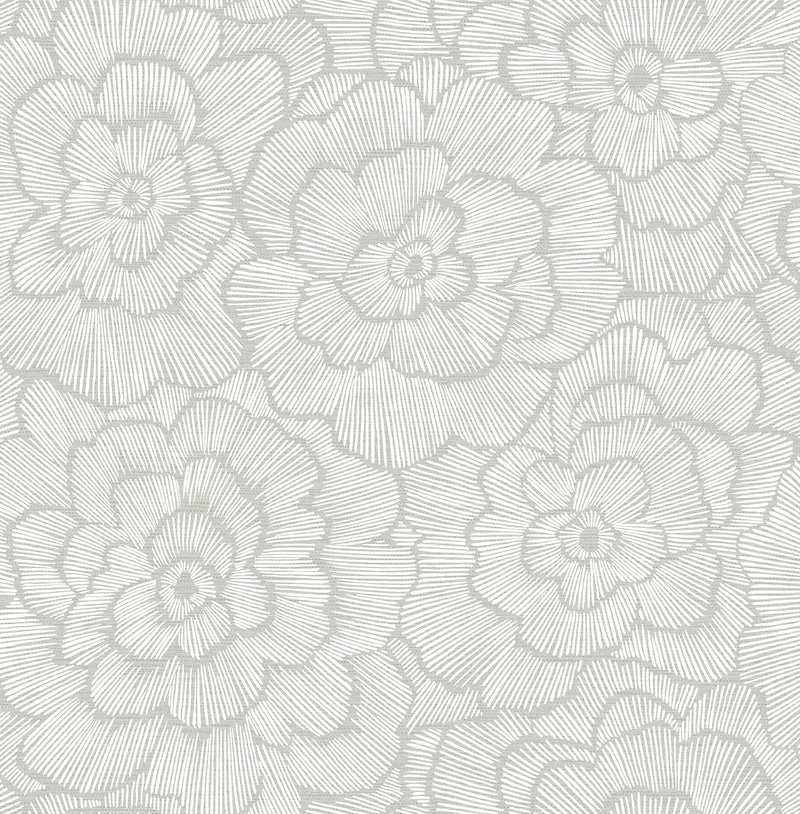 media image for Periwinkle Light Grey Textured Floral Wallpaper 274