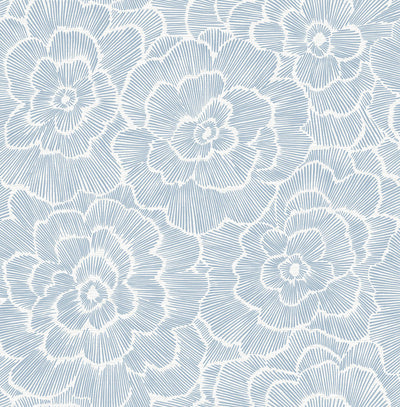 product image for Periwinkle Blue Textured Floral Wallpaper 13