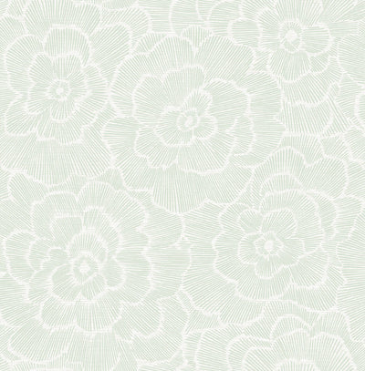 product image for Periwinkle Light Green Textured Floral Wallpaper 87