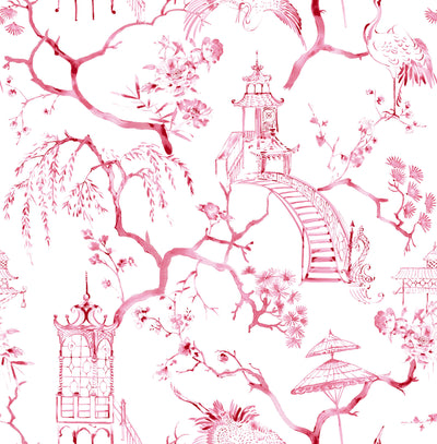 product image of Serena Rasberry Chinoiserie Wallpaper 532