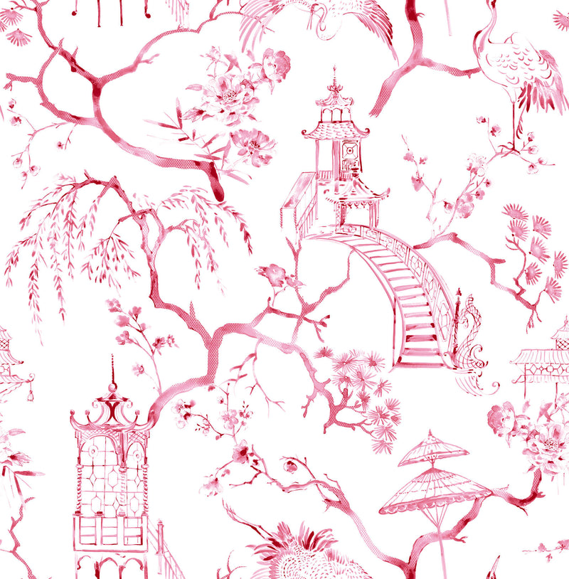 media image for Serena Rasberry Chinoiserie Wallpaper 27