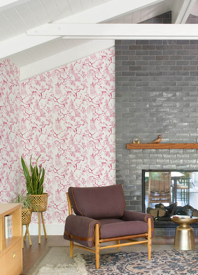 product image for Serena Rasberry Chinoiserie Wallpaper 42