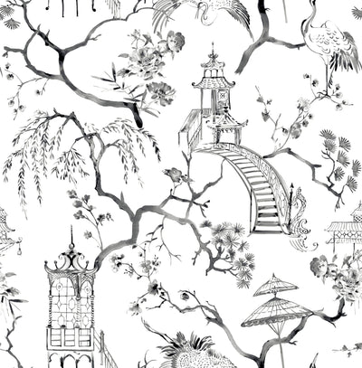 product image for Serena Charcoal Chinoiserie Wallpaper 93