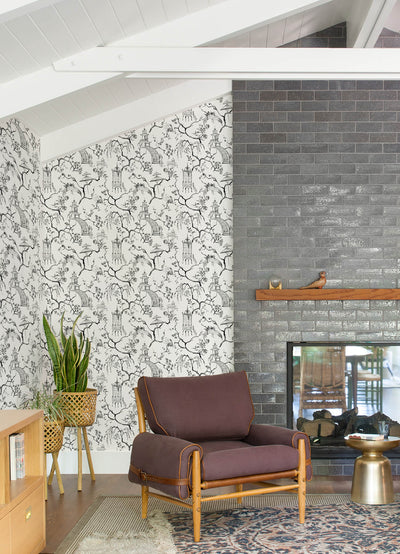 product image for Serena Charcoal Chinoiserie Wallpaper 28