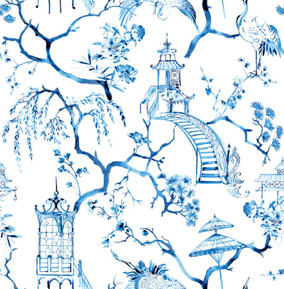 product image for Serena Blue Chinoiserie Wallpaper 18