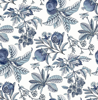 product image of Cecilia Blue Fruit Wallpaper 562