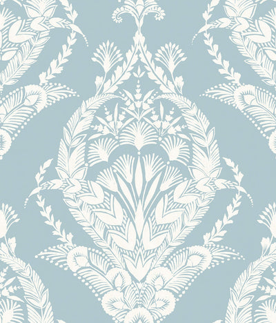product image for Arlie Light Blue Botanical Damask Wallpaper 70