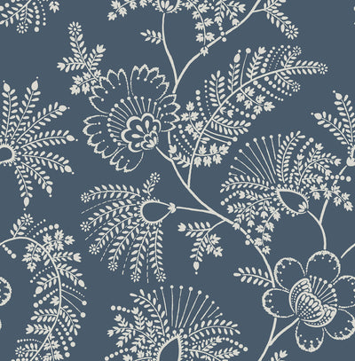 product image of Maeve Dark Blue Jacobean Trail Wallpaper 574