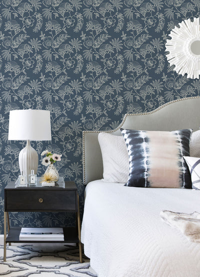 product image for Maeve Dark Blue Jacobean Trail Wallpaper 15