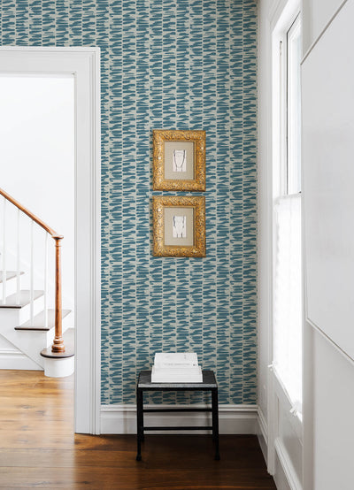 product image for Myrtle Sea Green Abstract Stripe Wallpaper 9