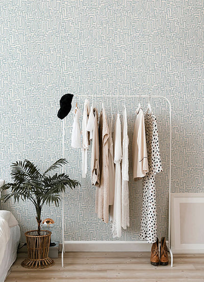 product image for Ramble Blue Geometric Wallpaper 1