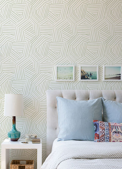 product image for Helene Sage Geometric Lines Wallpaper 54