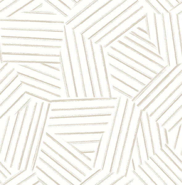 media image for Helene Taupe Geometric Lines Wallpaper 230