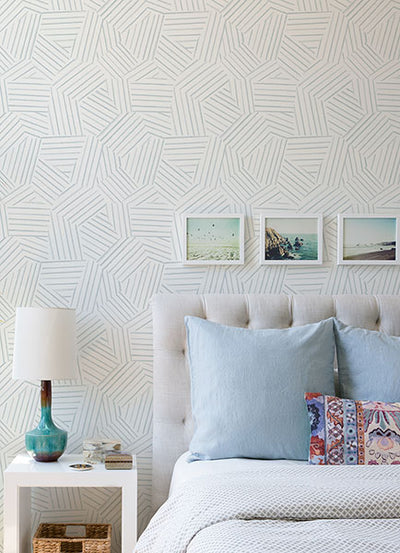 product image for Helene Sky Blue Geometric Lines Wallpaper 42