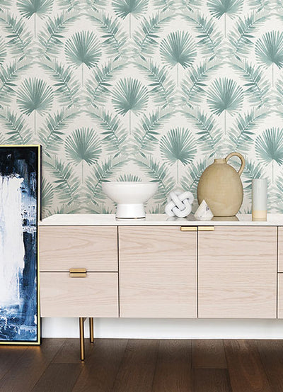 product image for Calla Teal Painted Palm Wallpaper 13