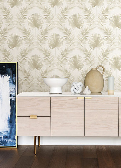 product image for Calla Taupe Painted Palm Wallpaper 52