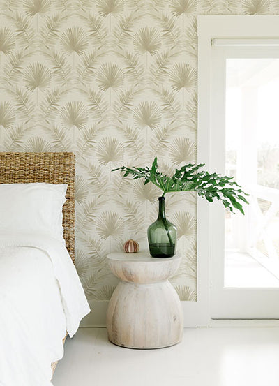 product image for Calla Taupe Painted Palm Wallpaper 97