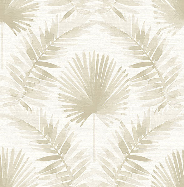 media image for Calla Taupe Painted Palm Wallpaper 213