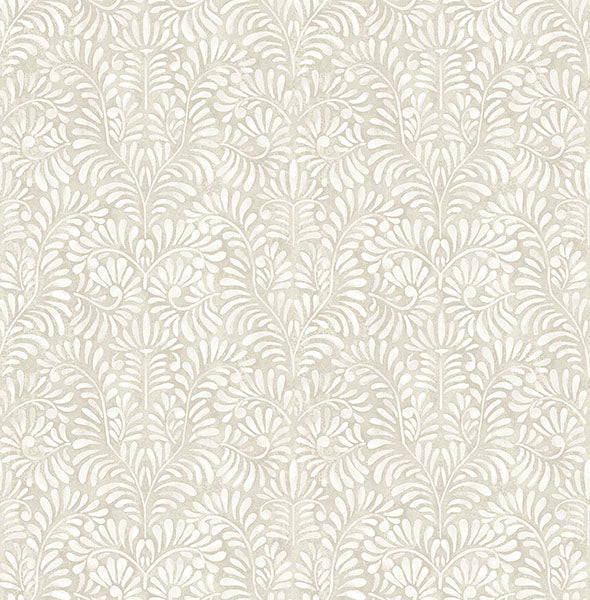 media image for Elma Taupe Fiddlehead Wallpaper 213