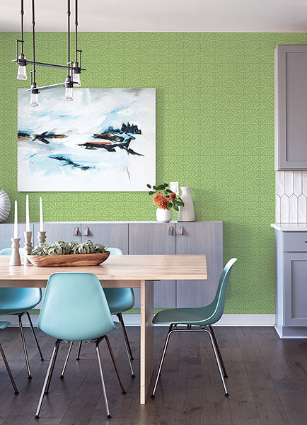 media image for Hesper Green Geometric Wallpaper 212